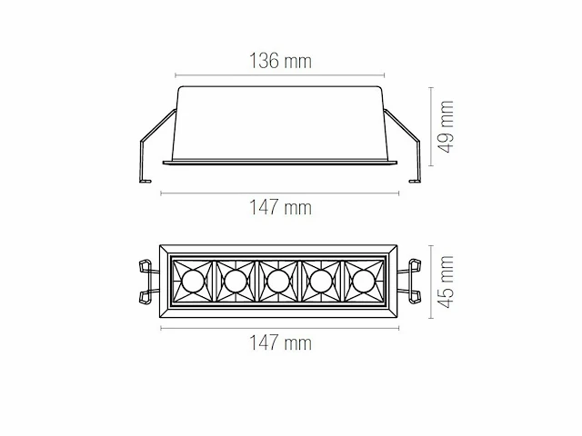 8 x intec sinkro 5 lichts mini grid armatuur - afbeelding 4 van  11