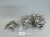 8 x kaarsring goud/glitter 16 cm - afbeelding 1 van  3