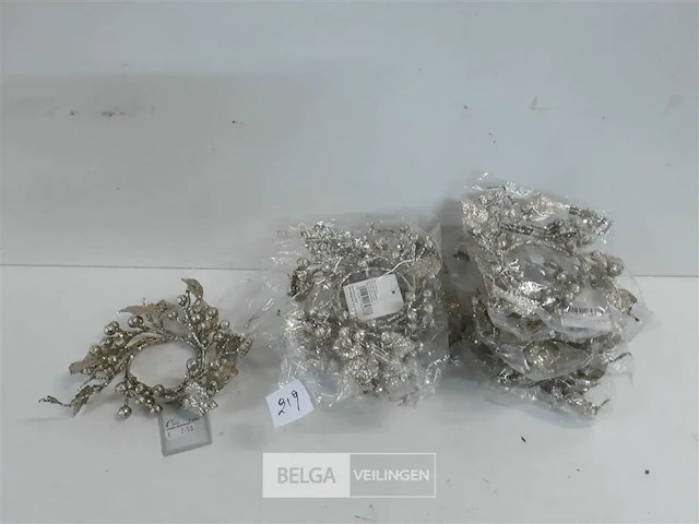 8 x kaarsring goud/glitter 16 cm - afbeelding 2 van  3