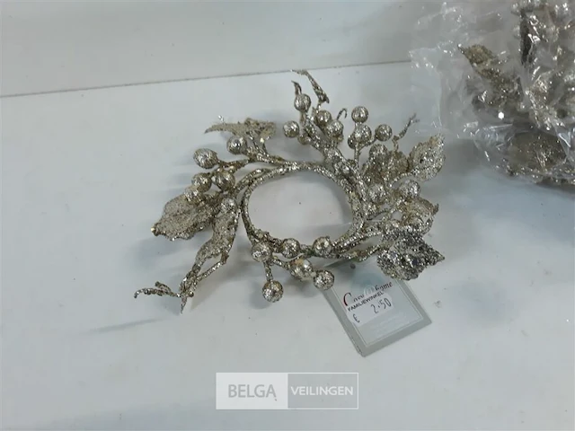 8 x kaarsring goud/glitter 16 cm - afbeelding 3 van  3