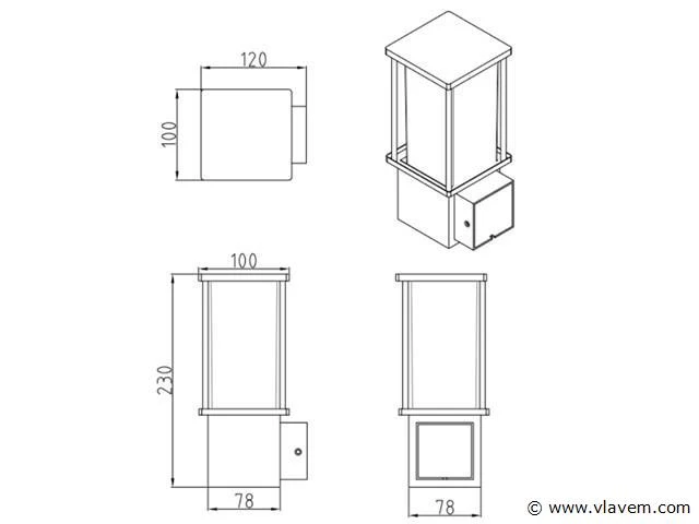 8 x keni wand lamp dimbaar zwart - afbeelding 2 van  5