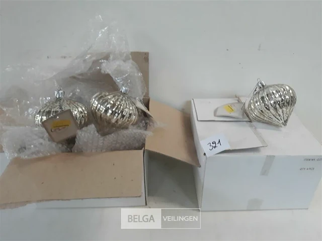 8 x kerstbal 8 cm tol zilver - afbeelding 1 van  3