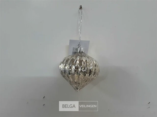 8 x kerstbal 8 cm tol zilver - afbeelding 3 van  3