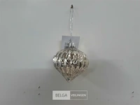 8 x kerstbal 8 cm tol zilver - afbeelding 3 van  3