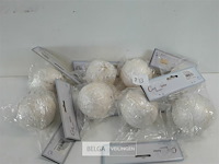 8 x kerstbal pvc wit met glitter - afbeelding 2 van  3