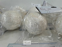 8 x kerstbal pvc wit met glitter - afbeelding 3 van  3