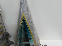 8 x kerstkegel 50 cm met 20 lampen zilver - afbeelding 3 van  3