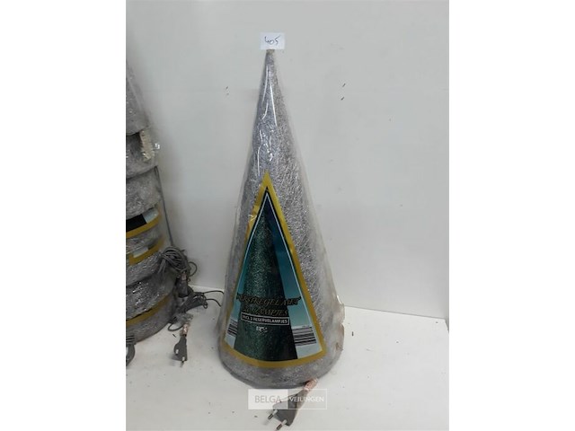 8 x kerstkegel 50 cm met 20 lampen zilver - afbeelding 3 van  3