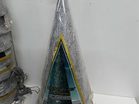 8 x kerstkegel 50 cm met 20 lampen zilver - afbeelding 3 van  3