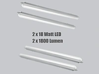 8 x led armatuur 18 watt, 4000k, ip65 - afbeelding 1 van  8