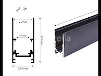 8 x magnetische rail in opbouw 20mm 48v - 3 meter - afbeelding 5 van  5