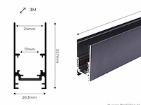8 x magnetische rail in opbouw 20mm 48v - 3 meter - afbeelding 5 van  5