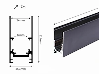8 x magnetische rail in opbouw 20mm 48v - 3 meter - afbeelding 6 van  6