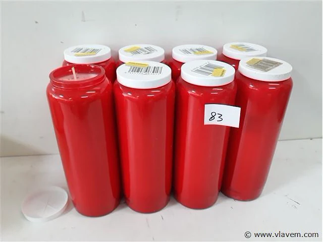 8 x noveenkaars rood - afbeelding 2 van  2