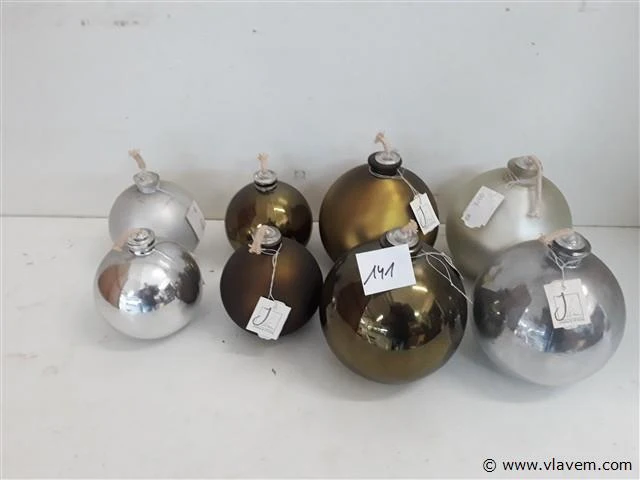 8 x olie lampje rond + 4 navulling - afbeelding 1 van  2