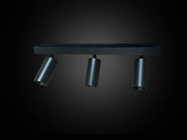 8 x opbouw armatuur met gu10 fitting - 3 draaibare spots zwart - afbeelding 3 van  5