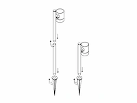 8 x prikspot tuinlamp gu10 fitting 60cm zwart draaibaar waterdicht - afbeelding 7 van  7