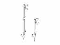 8 x prikspot tuinlamp gu10 fitting 60cm zwart draaibaar waterdicht - afbeelding 7 van  7