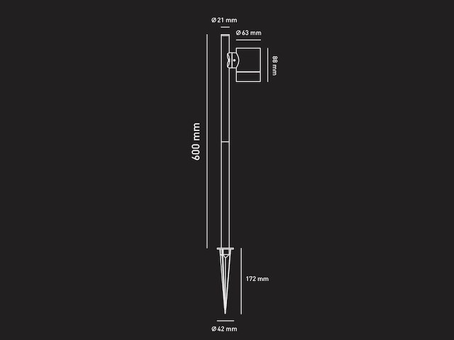 8 x prikspot tuinlamp gu10 fitting 60cm zwart draaibaar waterdicht - afbeelding 8 van  8