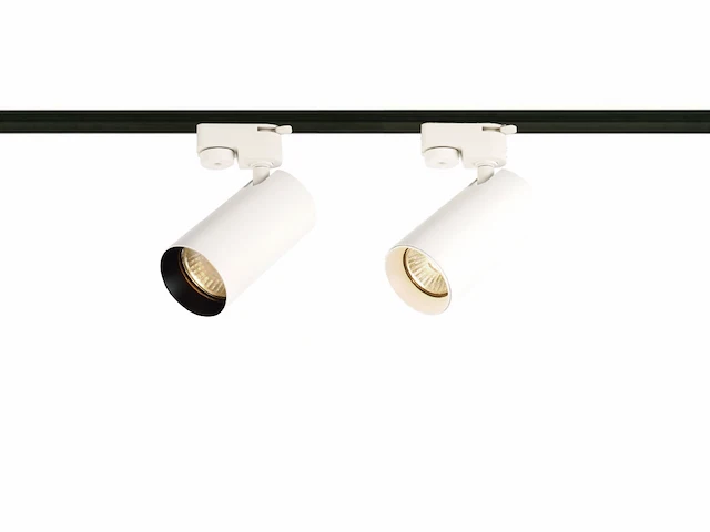 8 x railspot gu10 armatuur cilinder zand wit met zwart ring draaibaar - afbeelding 3 van  5