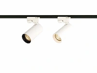 8 x railspot gu10 armatuur cilinder zand wit met zwart ring draaibaar - afbeelding 3 van  5