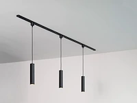 8 x railspot gu10 decoratief hanglamp cilinder 24cm zand zwart - afbeelding 2 van  8