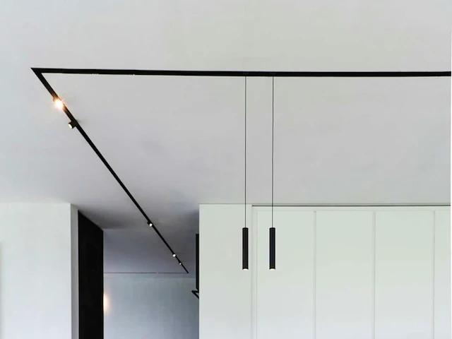 8 x railspot gu10 decoratief hanglamp cilinder 24cm zand zwart - afbeelding 1 van  8