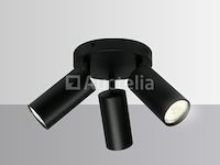 8 x ronde opbouwarmatuur gu10 – 3 draaibare spots – zwart – aluminium – ø150 mm – ip20 - afbeelding 2 van  5