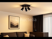 8 x ronde opbouwarmatuur gu10 – 3 draaibare spots – zwart – aluminium – ø150 mm – ip20 - afbeelding 5 van  5