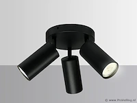 8 x ronde opbouwarmatuur gu10 – 3 draaibare spots – zwart – aluminium – ø150 mm – ip20 - afbeelding 4 van  5