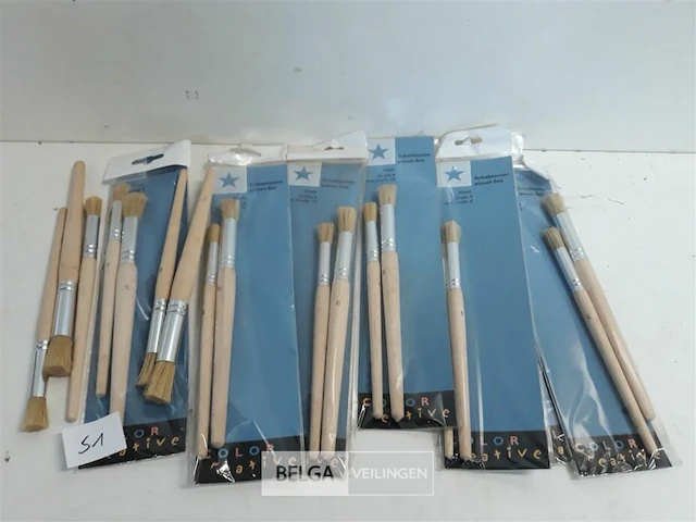 8 x sjabloneerborstel 2 stuks - afbeelding 2 van  3