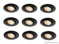 8 x slv badkamer led inbouwspots zwart - afbeelding 1 van  6