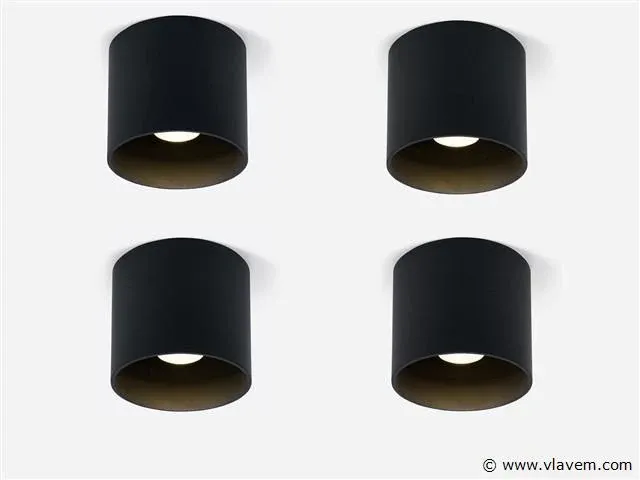 8 x solo tube plafond spot zwart - afbeelding 1 van  9