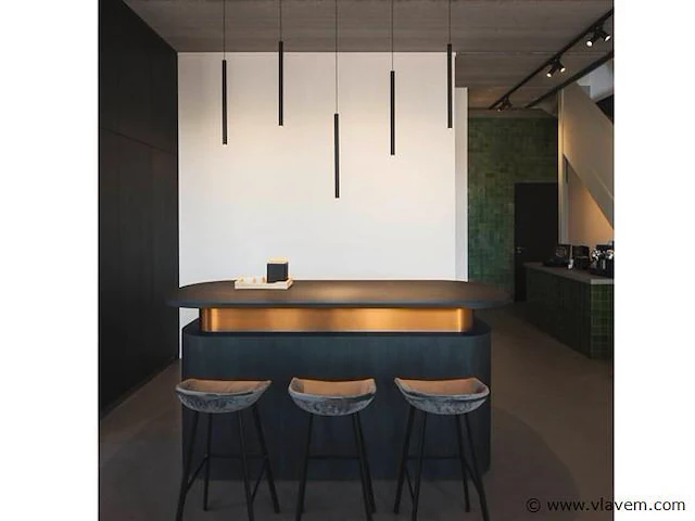 8 x solo tube slim design hanglamp zwart - afbeelding 4 van  11