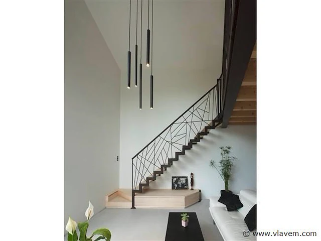 8 x solo tube slim design hanglamp zwart - afbeelding 10 van  11