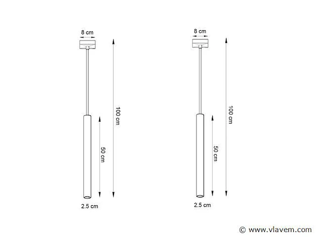 8 x solo tube slim design hanglamp zwart - afbeelding 11 van  11