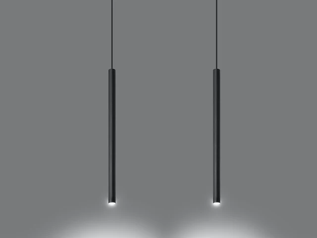 8 x solo tube slim design hanglamp zwart - afbeelding 4 van  11
