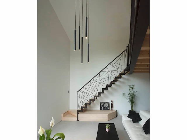 8 x solo tube slim design hanglamp zwart - afbeelding 10 van  11