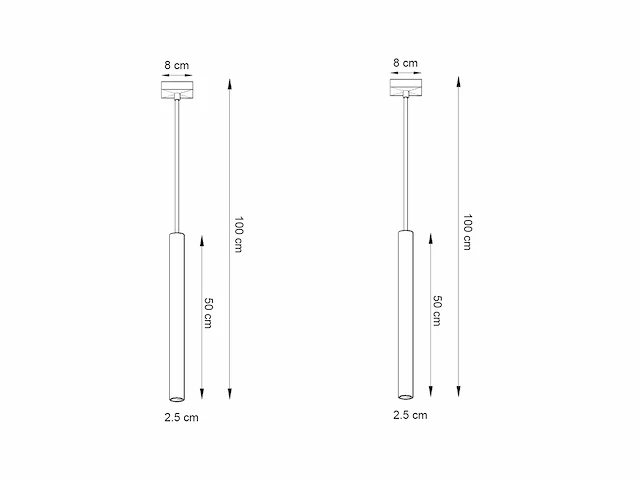 8 x solo tube slim design hanglamp zwart - afbeelding 11 van  11