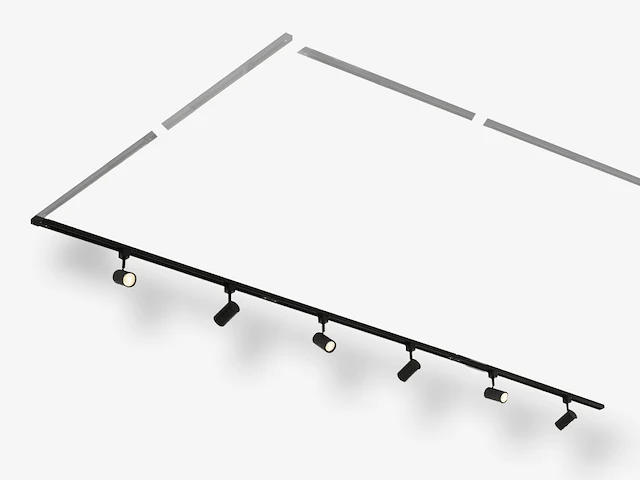 8 x spanningsrails set 100 mat zwart - afbeelding 2 van  8