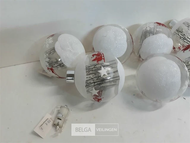 8 x verlichte kerstbal 11 cm - afbeelding 1 van  3