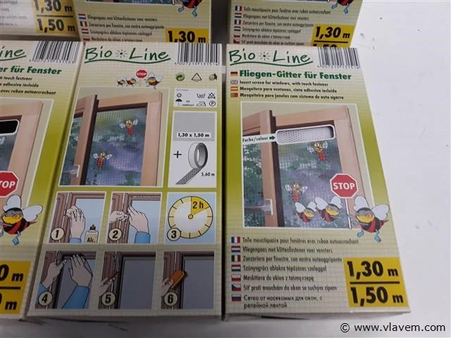 8 x vliegendraad 4x zwart 4x wit 1,3x1,5 m - afbeelding 2 van  2