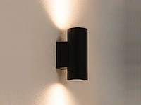 8 x wandlamp cilinder gu10 duo fitting zand zwart waterdicht - afbeelding 3 van  4