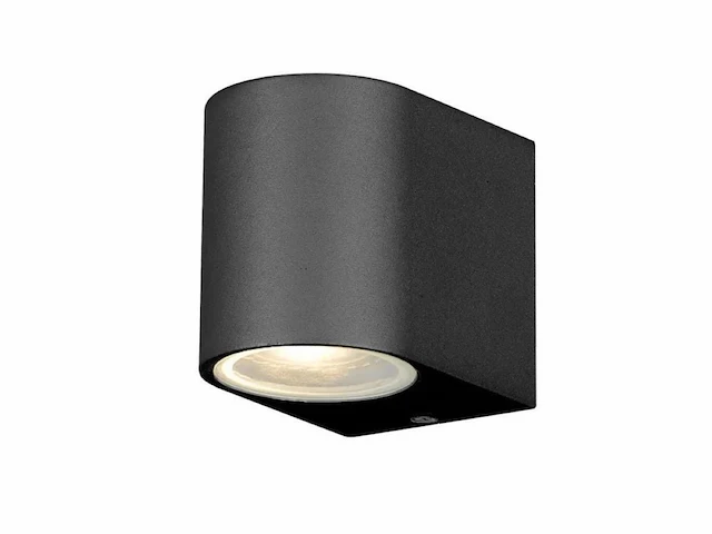 8 x wandlamp modern halfrond gu10 fitting zand zwart waterdicht - afbeelding 1 van  5