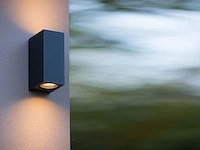 8 x wandlamp rechthoekig gu10 duo fitting zwart waterdicht - afbeelding 1 van  9