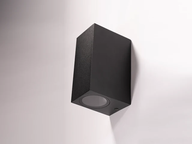 8 x wandlamp rechthoekig gu10 duo fitting zwart waterdicht - afbeelding 6 van  9