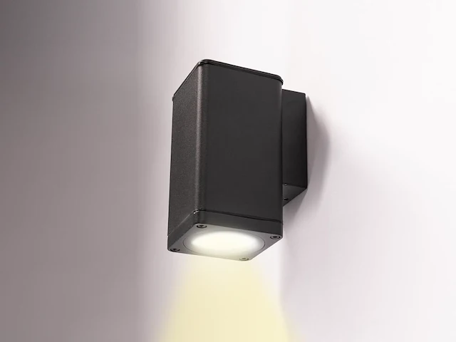 8 x wandlamp rechthoekig gu10 fitting zand zwart waterdicht - afbeelding 2 van  6