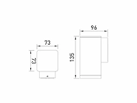 8 x wandlamp rechthoekig gu10 fitting zand zwart waterdicht - afbeelding 6 van  6