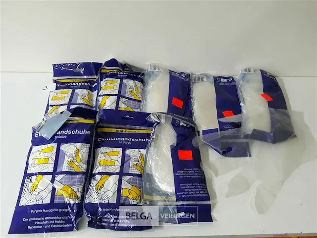 8 x wegwerphandschoenen pvc transparant 30 stuks - afbeelding 1 van  2