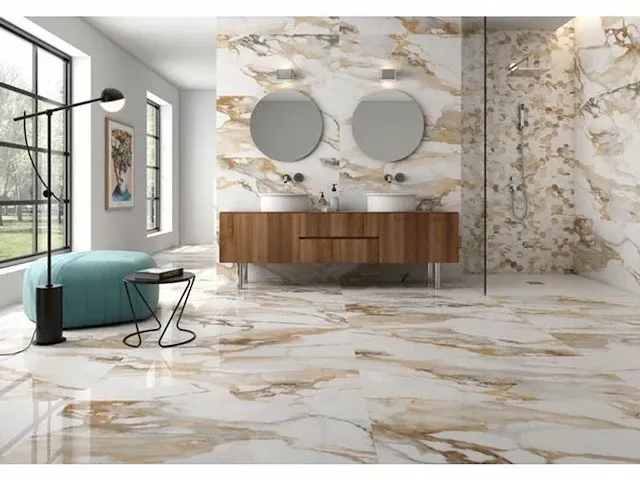 80,64m² - 120x120cm - xxl gold glossy gerectificeerd - afbeelding 1 van  4